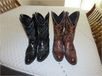 2 Pair of Men's Western Boots - Size 10 1/2