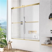 Sliding Bathtub Shower Door  56-60W*58H  Gold