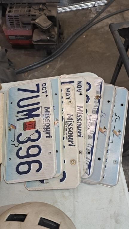 Stack of Missouri plates