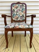Wooden Floral Pattern Side Chair