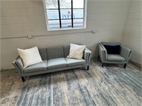 Contemporary Upholstered Sofa & Matching Chair