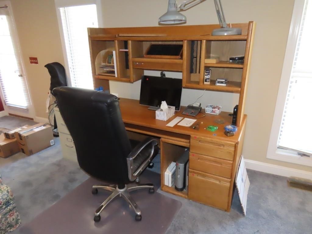 Oak Finsih Computer Desk w/ Chair