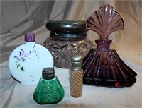 Art Deco Amethyst Glass Perfume bottle & More