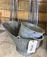 Galvanized Funnel, Coal Bucket & Pant Stretchers