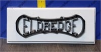 Cast Iron Eldridge Treadle Plaque