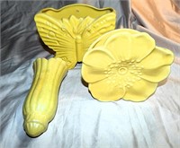 3 Vintage McCoy Wall Pockets, Butterfly & More