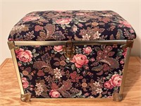Floral Fabric Chest with Sewing Supplies