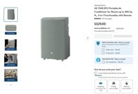 N4163  GE Portable Air Conditioner, 7,500 BTU