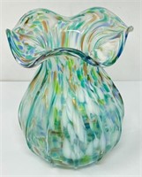 Hand Blown Confetti Glass Vase