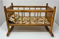 Toy Wooden Crib for Doll