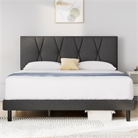 N4171  HAIIDE Queen Bed Frame, Fabric Upholstered,