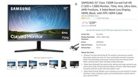 OF9500 SAMSUNG 32" 1500R Curved Full HD Monitor