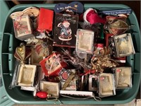 Large Bin of Assorted Christmas Ornaments