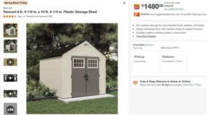 W7501 8'X10' Tremont Roof Plastic Storage Shed