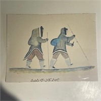 Inuit Lithograph from Calendar
