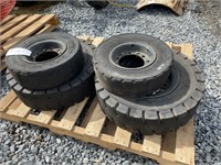 Skid Lot Of Forklift Wheels