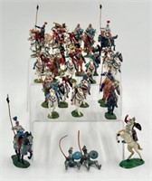 Assorted Elastolin Knights on Horseback