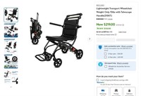 N4019  BROOBEY Lightweight Transport Wheelchair -