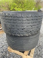 Lot Of (2) Michelin 455/55R22.5 Rims/Tires