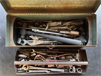 Vintage Metal Toolbox with Tools