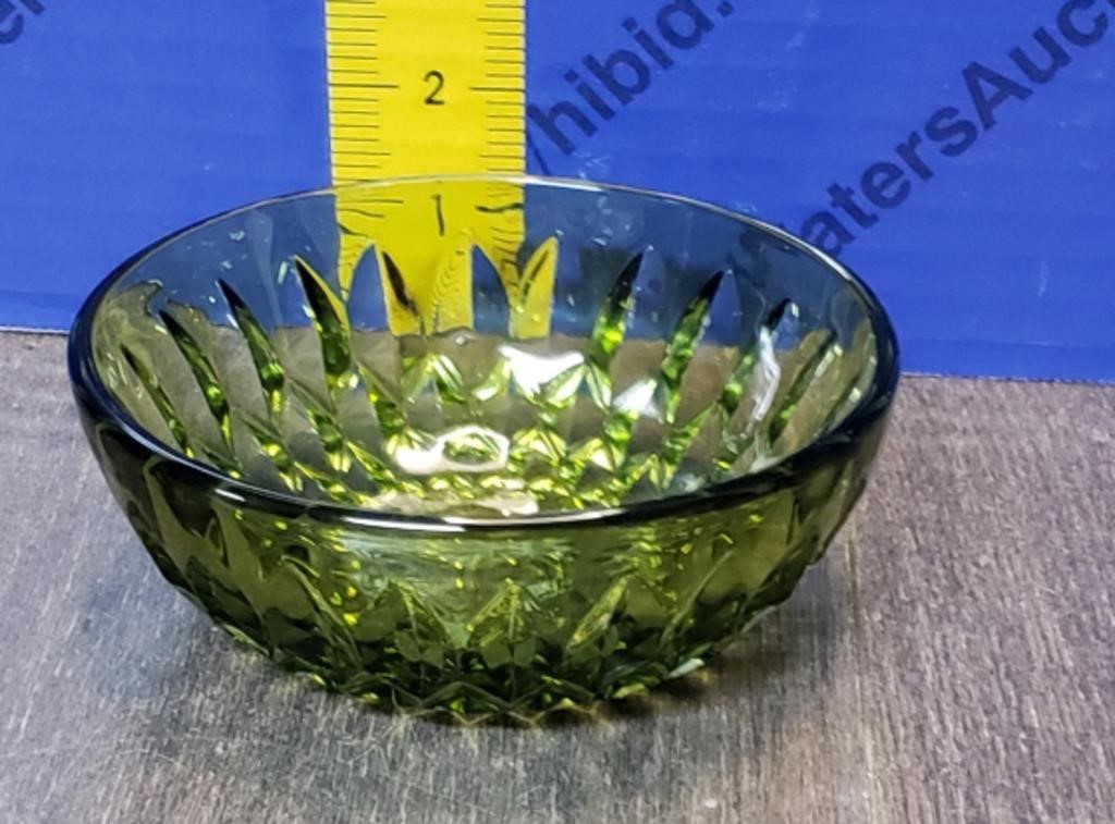Small Vintage Green Glass Bowl