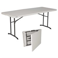 N4051  Lifetime 6' Rectangle Fold-in-Half Table, A