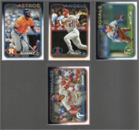 Lot of 4 2024 Topps Series 1 Cards Mike Trout,