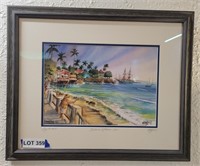 "LahiainaTown, Maui" Art signed Print by KingwelW