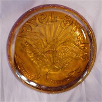 Bicentennial Embosses Gold Carnival Glass 8" Plate