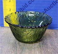 Vintage Green Glass Bowl