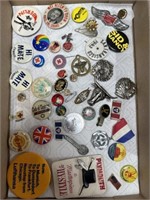 Variety of vintage pin back buttons