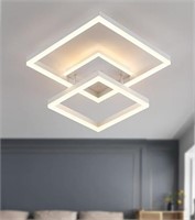 Fixture With Remote White Acrylic Metal Flush