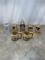 Assortment of beer steins and mugs