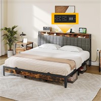 DWVO Bed Frame w/ Charging Station  Full Size