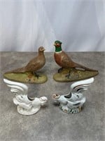 Holland Mold hand painted pheasant statues, set