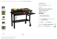 B8562  Blackstone Duo 17" Griddle & Charcoal Grill