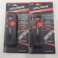 (2) Life Gear Radio Crank Lights NIB