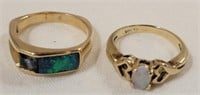 (2) Rings including: Opal Style 10K Gold Ring