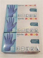 (3) Medium Boss Nitrile Disposable Gloves