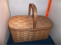 Vtg Gage Wood Woven Picnic Basket