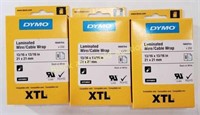 (3) 13/16 x 13/16" Dymo Laminated Wire Wrap NIB