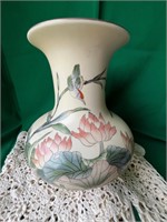 10” Vase w/Bird and Flowers on it