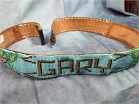 Leather & Beaded 'GARY' Belt, 40"