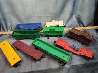 Flat of Vintage Plastic Train Cars