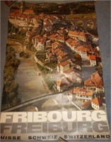 Vintage Fribourg Switzerland Poster by Leo Hilber