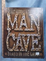 Metal Man Cave Sign, 16" x 12.5"