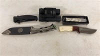 Lot of Four Knifes and Pair of Binoculars
