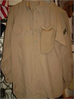 Vintage Tan Military Shirt & Cap