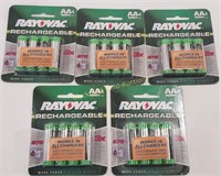 (5) Packs Of Rechargeable Rayovac AA Batteries