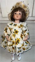 Porcelain 20" Doll in Sunflower Dress